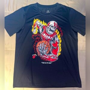 Men’s Black Short Sleeve MIAMI HEAT NBA Graphic T-Shirt “THE ELITE HEAT”